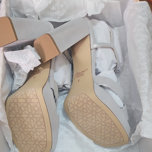 Jewel Badgley Mischka Women's Valencia Square Toe Evening Platform Sandals -Silv - Picture 7 of 7